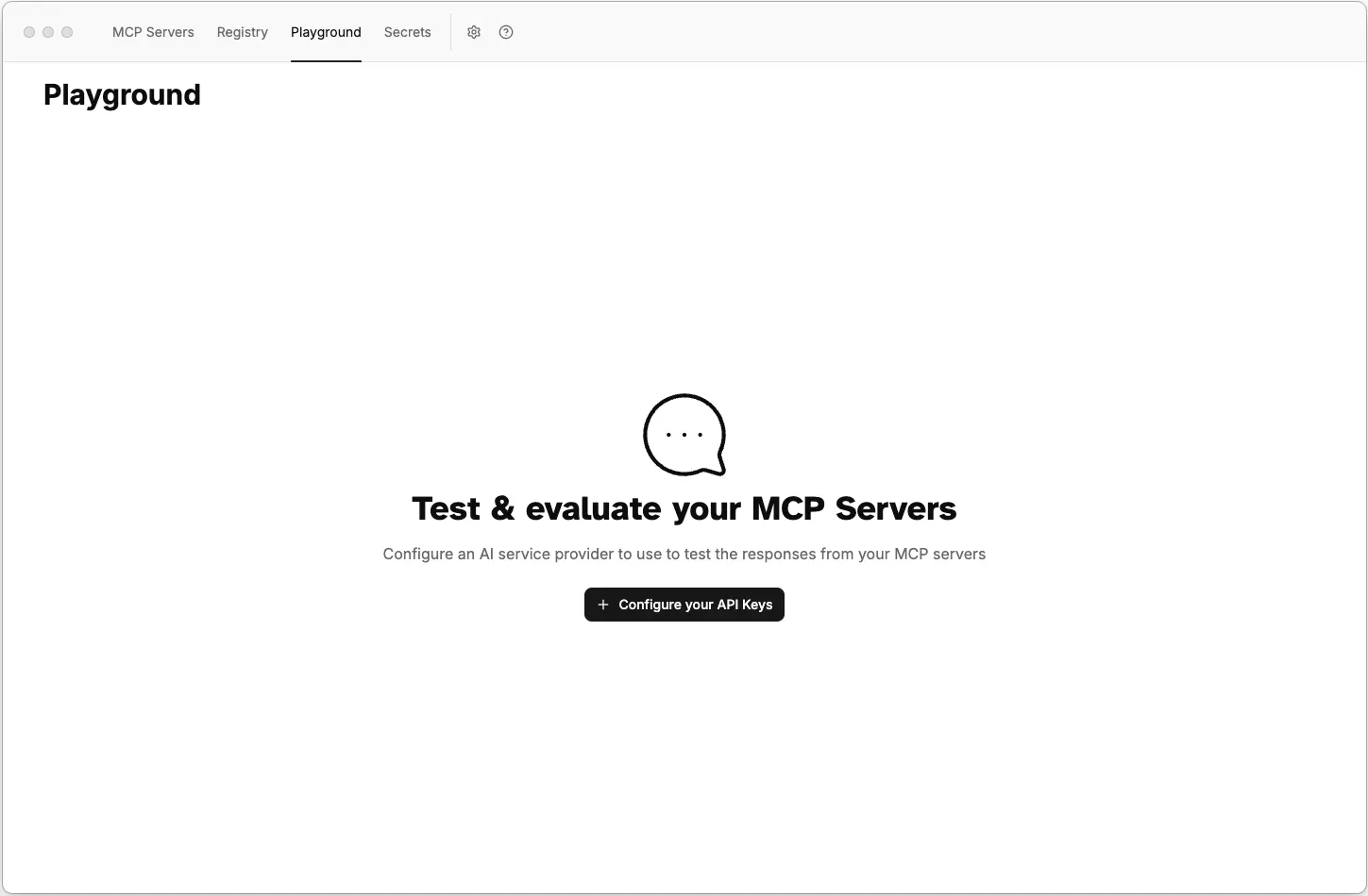 ToolHive Playground initial interface